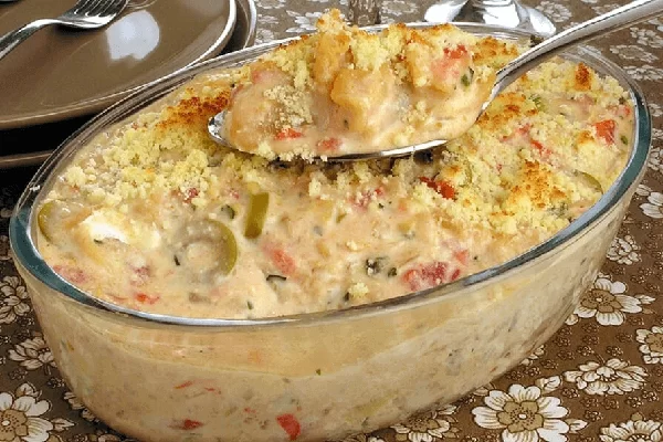 Bacalhau gratinado cremoso