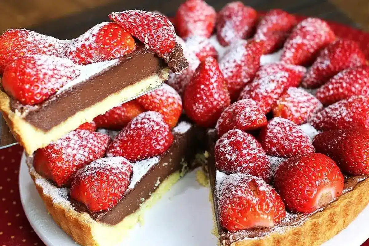 Torta de morango com chocolate