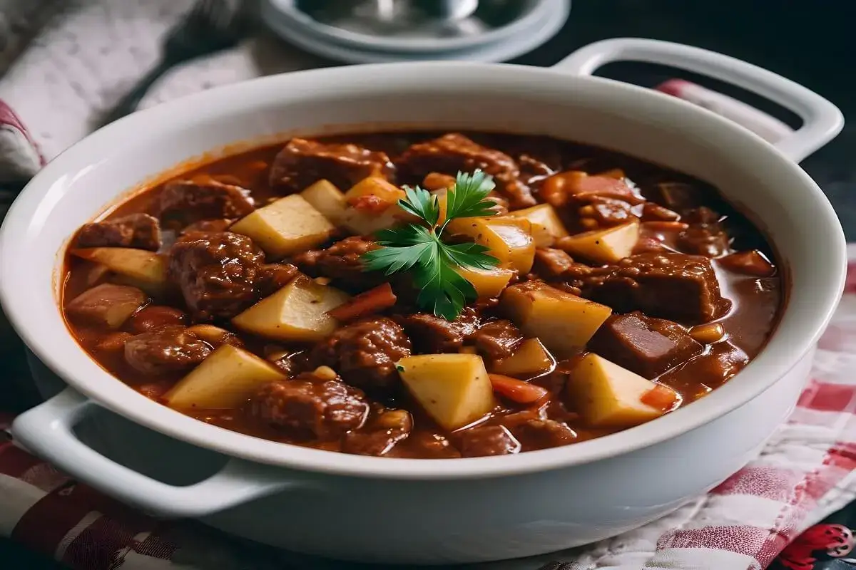 Carne de panela com batatas para aquele almoço simples e rápido