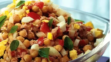 Salada de grão de bico simples e saudável: receita fácil 3 salada de grão de bico